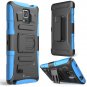 For Samsung Galaxy Note 4 [SM-N910S] with Kickstand and Locking Belt Swivel Clip (Blue)