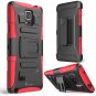 Samsung Galaxy Note 4 [SM-N910S] with Kickstand and Locking Belt Swivel Clip (Red)