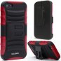 i-Blason Apple iPhone 5C Prime Series Dual Layer Holster Case with Kick Stand- Red