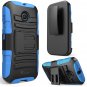 i-Blason Motorola Moto E Case - Prime Series Dual Layer Holster Case with Kickstand-Blue