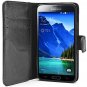 Galaxy S5 Active Case, i-Blason Slim Leather Wallet Book Cover with Stand Feature-Black