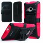 i-Blason HTC one mini (M4) Prime Series Dual Layer Holster Case with Kickstand (Red)