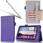 i-BLASON LG G Pad 7.0 Case - Leather Book (Elastic Hand Strap, Multi-Angle, Card Holder) Purple