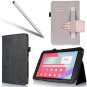 i-BLASON LG G Pad 10.1 Case - Leather Book (Elastic Hand Strap, Multi-Angle, Card Holder) Black