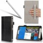 i-BLASON Samsung Galaxy Tab Pro 8.4 Case - Leather Book (Elastic Hand Strap- Black