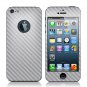 i-Blason Carbon Fiber Skin Full Body Sticker for Apple New iPhone 5 4G LTE-Silver