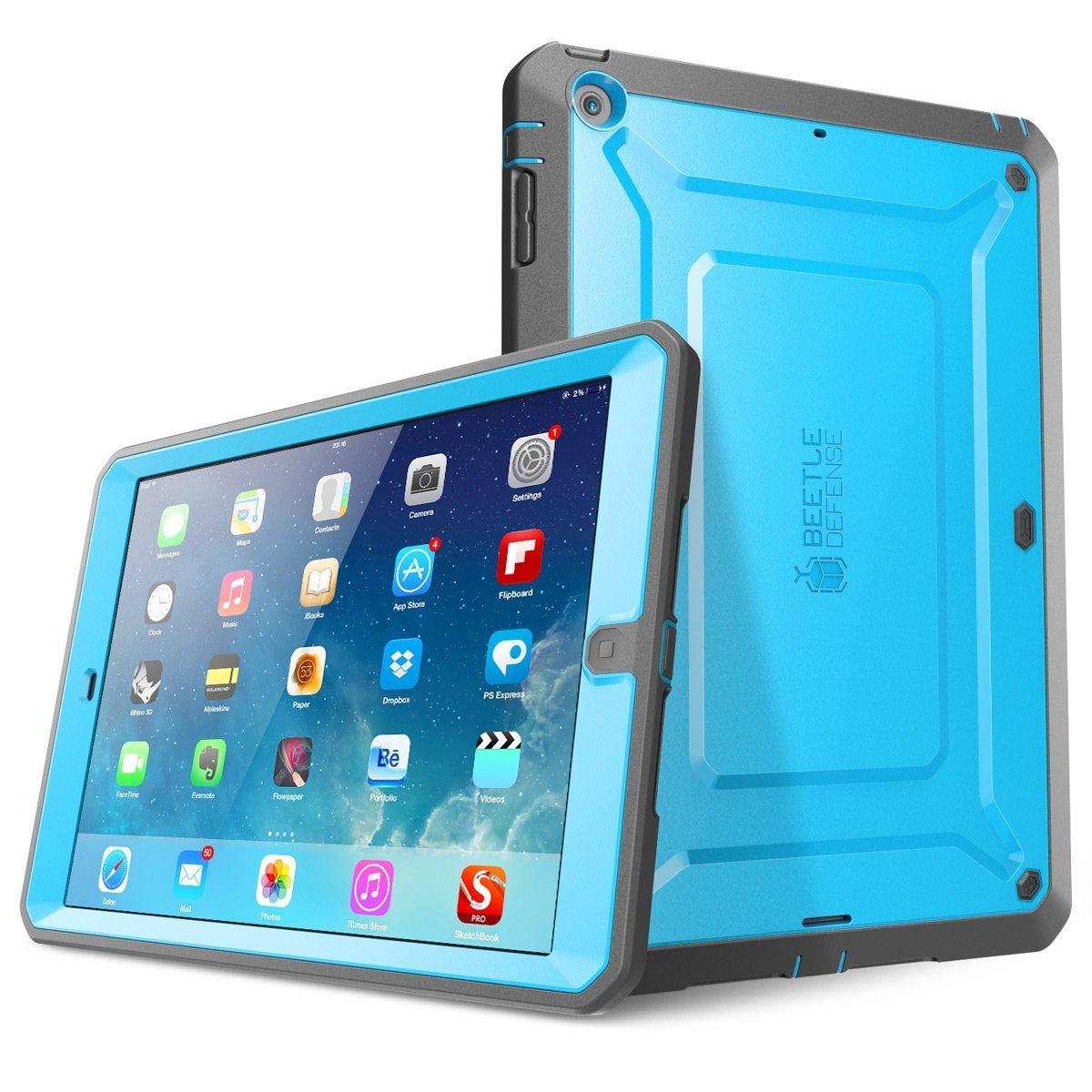 iPad Air Case, SUPCASE Heavy Duty Beetle Defense Series Full-body Rugged Hybrid Blue/Black
