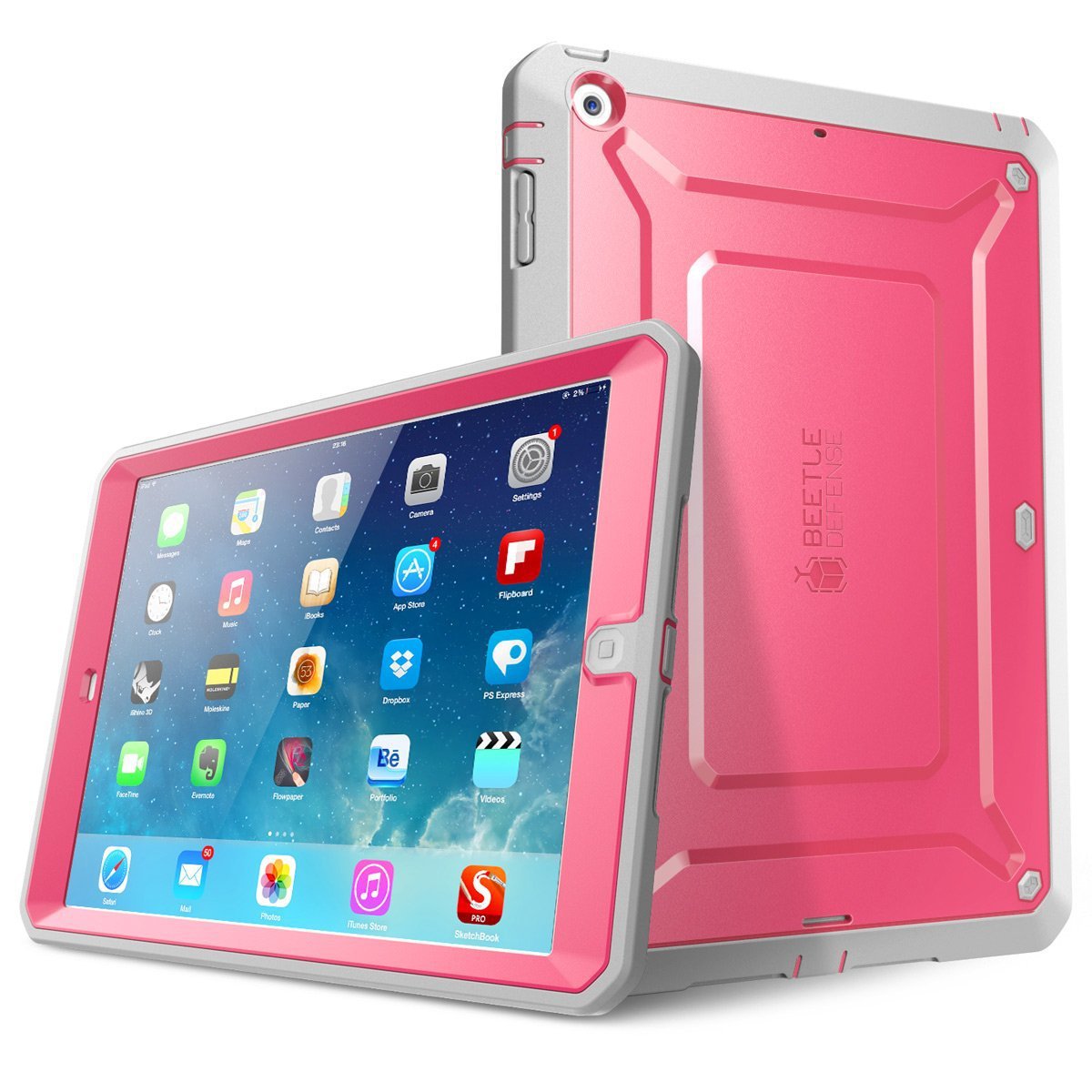 iPad Air Case, SUPCASE Heavy Duty Beetle Defense Series Full-body Rugged Hybrid Pink/Gray