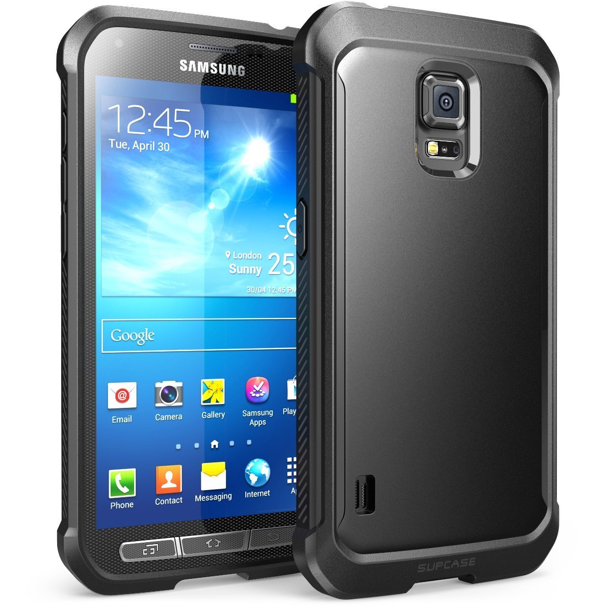 Galaxy S5 Active Case, SUPCASE Unicorn Beetle Series Premium Hybrid Bumper Black/Black