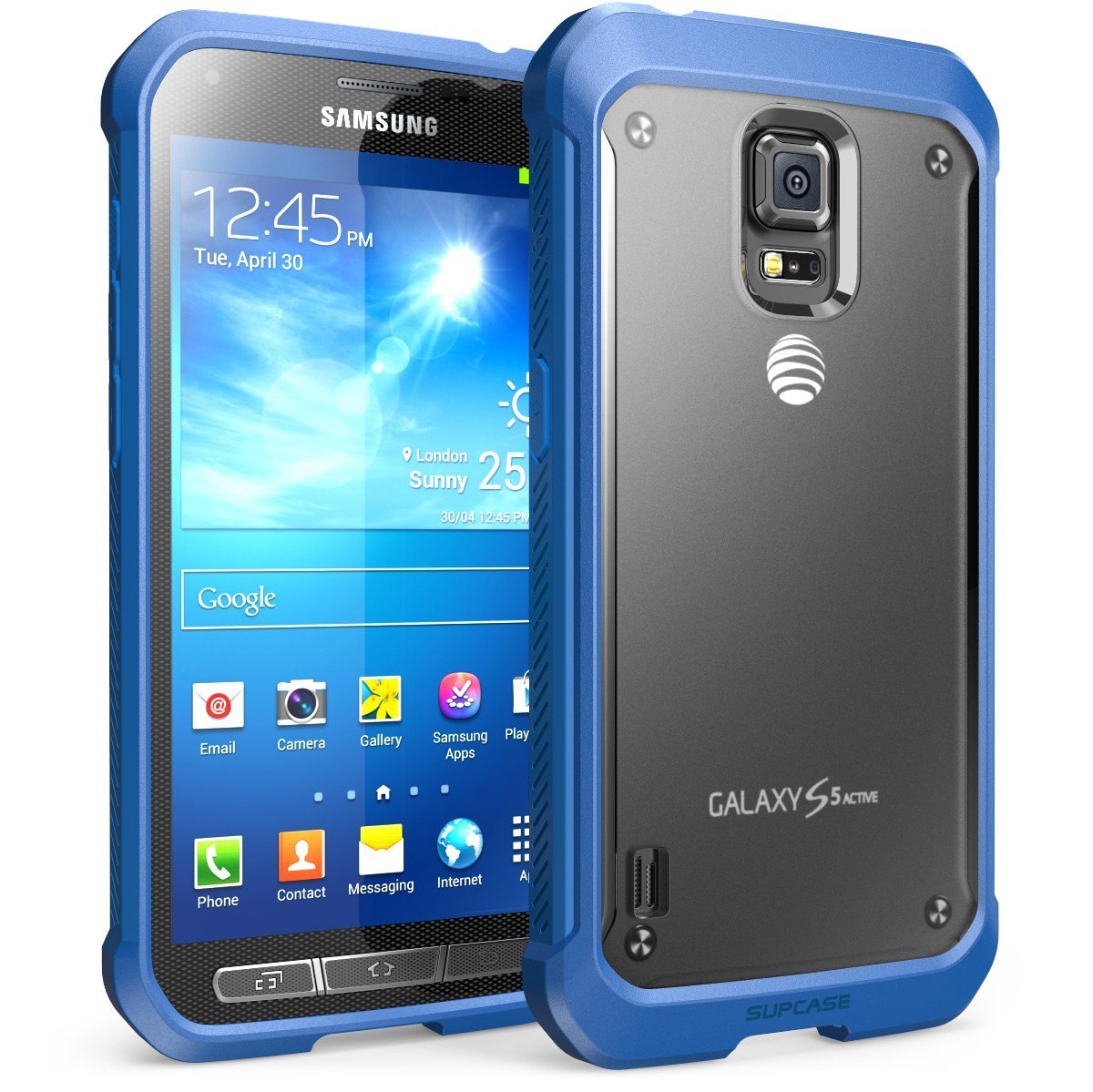 Galaxy S5 Active Case, SUPCASE Unicorn Beetle Series Premium Hybrid Bumper Clear/Blue