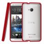 SUPCASE Premium Hybrid Protective Case for HTC One M7 Smartphone (Red/Clear)