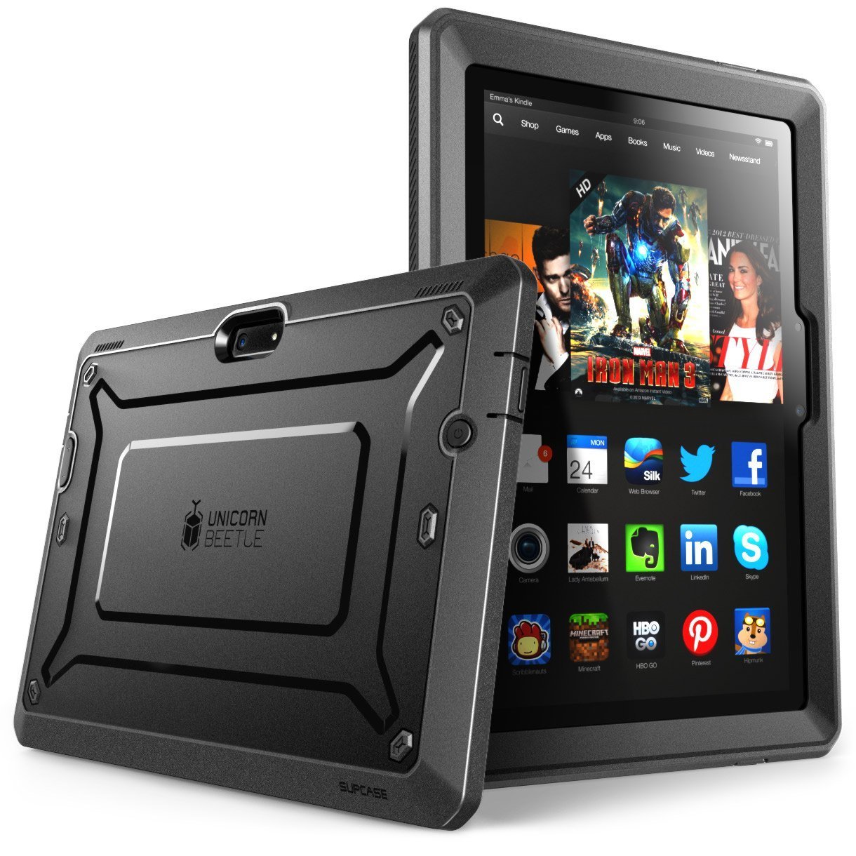 SUPCASE [Heavy Duty] Amazon Fire HDX 8.9 Case (4th Generation) Black
