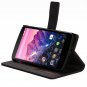 SUPCASE Google Nexus 5 Premium Wallet Leather Case Black Hard Shell- Black