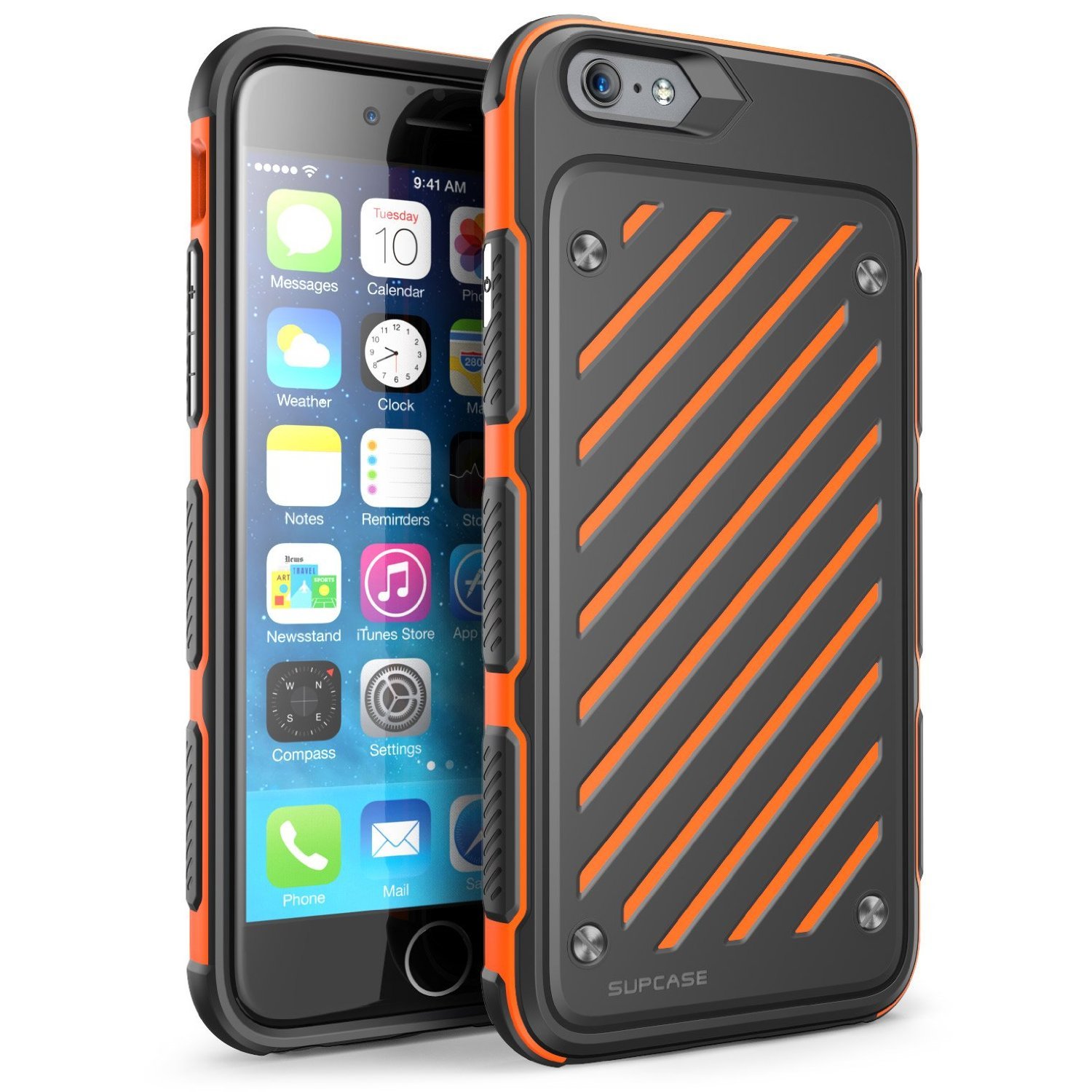 For iPhone 6 Case, SUPCASE Dual Layer Hybrid [Unicorn Beetle S Series] Orange/Black
