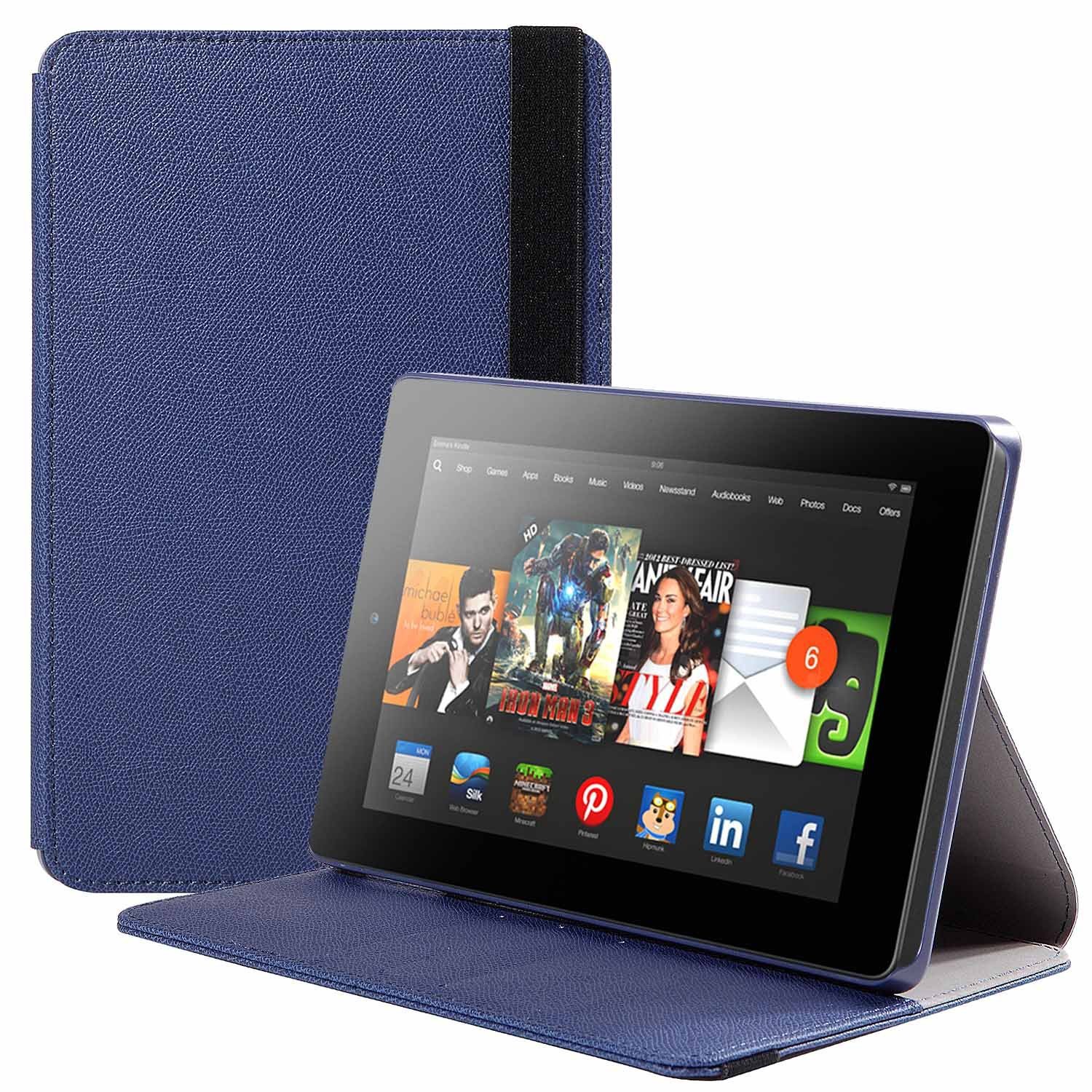 Fire HD 7 Case, SUPCASE Slim Lightweight PU Leather Hard Shell Case Cover- Blue