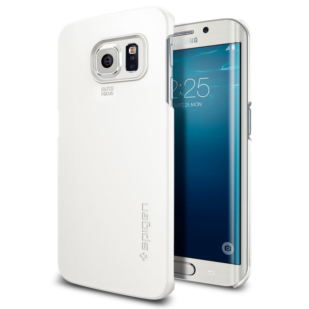 Galaxy S6 Edge Case, Spigen [Perfect-Fit] Galaxy S6 Edge Case Slim **NEW [Thin Fit] [Shimmery White