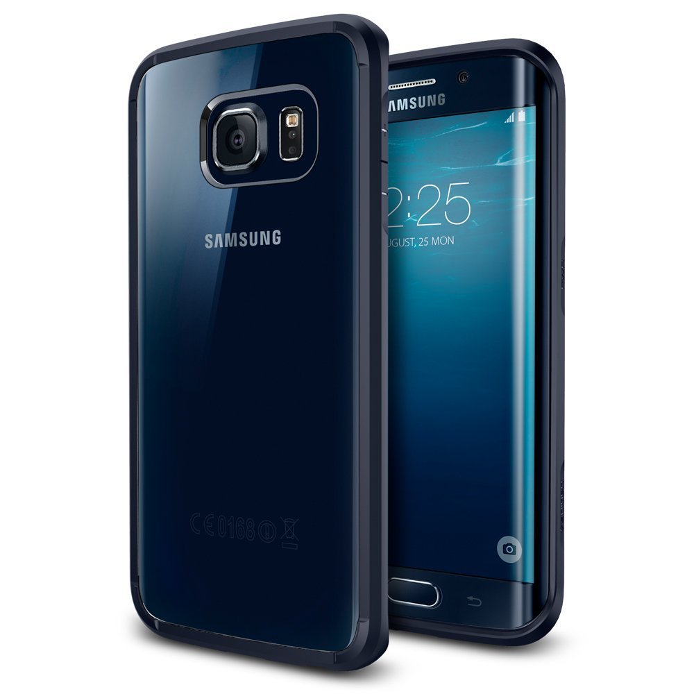 Galaxy S6 Edge Case, Spigen [AIR CUSHION] Galaxy S6 Edge Case Bumper NEW [Ultra Hybrid] Metal Slate
