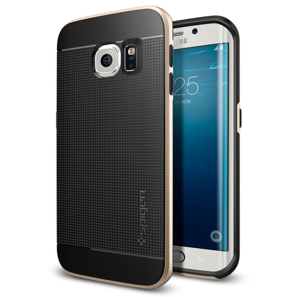 Galaxy S6 Edge Case, Spigen [Curved Bumper] Galaxy S6 Edge  Protective Champagne Gold [Neo Hybrid]