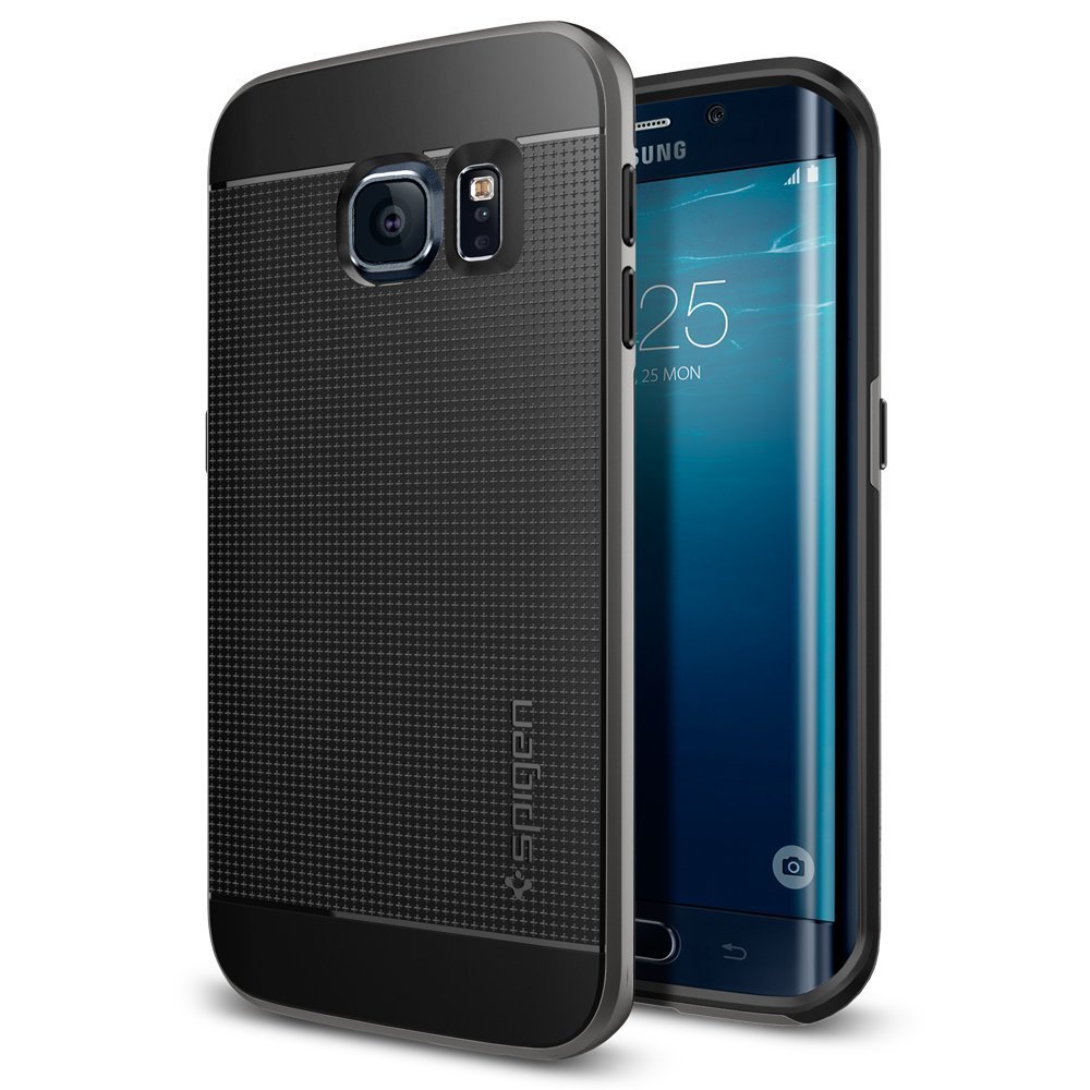 Galaxy S6 Edge Case, Spigen [Curved Bumper] Galaxy S6 Edge Case Protective NEW [Neo Hybrid]Gunmetal