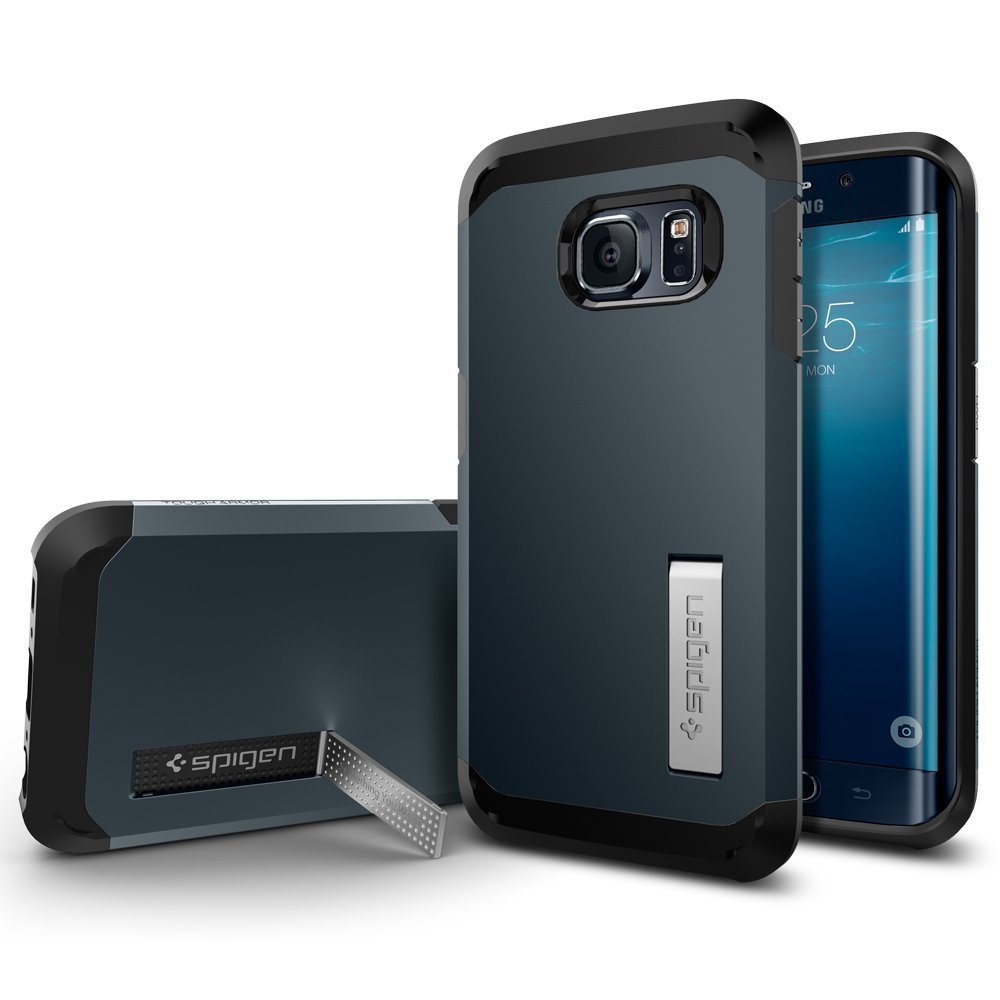 Galaxy S6 Edge Case, Spigen [HEAVY DUTY] Galaxy S6 Edge Case Protective- Metal Slate