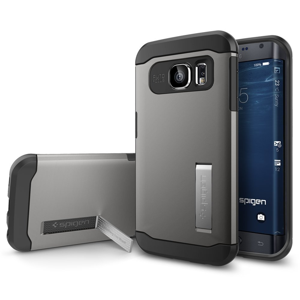 Galaxy S6 Edge Case, Spigen [AIR CUSHION] Galaxy S6 Edge Case Protective- Gunmetal