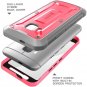 HTC One M9 Case, SUPCASE Full-body Rugged Holster Case with Built-in Screen Protector Pink/Gray