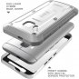 HTC One M9 Case, SUPCASE Full-body Rugged Holster Case with Built-in Screen Protector White/Gray