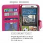 HTC One M9 Leather Case, LK [Kickstand Feature] [Perfect Fit] HTC One M9 - Hot Pink