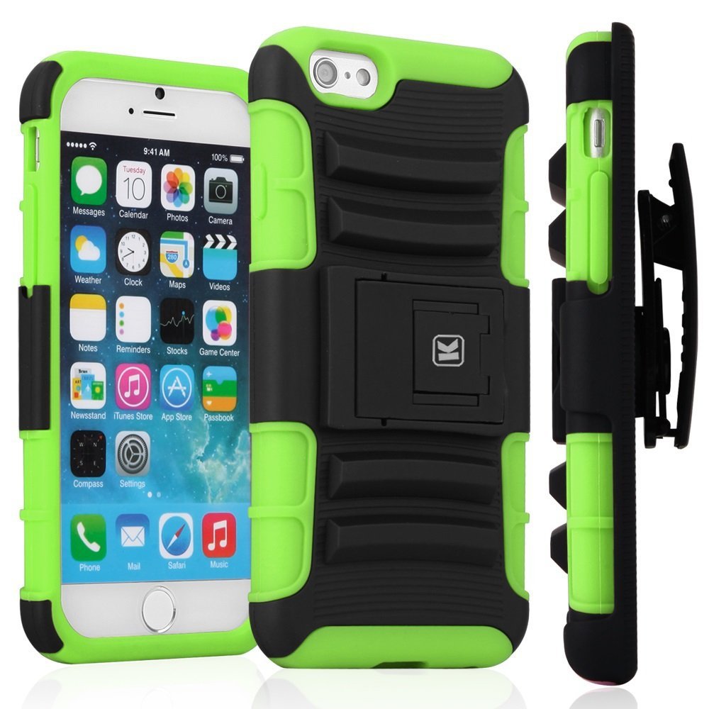 HTC One M9 Case - KAYSCASE Heavy-Duty Belt Clip Dual-layer ArmorHolster Hybrid Cover Case-Green