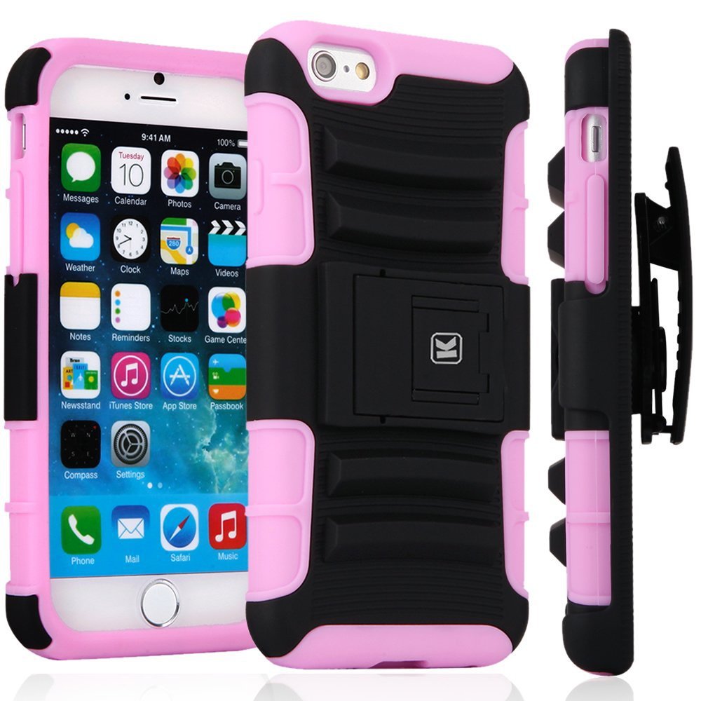 HTC One M9 Case - KAYSCASE Heavy-Duty Belt Clip Dual-layer ArmorHolster Hybrid Cover Case-Pink