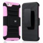 HTC One M9 Case - KAYSCASE Heavy-Duty Belt Clip Dual-layer ArmorHolster Hybrid Cover Case-Pink