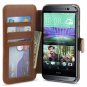 HTC One M9 Flip Case, LK [Stand Feature] HTC One M9 /Hima Premium Wallet Case - Brown