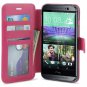 One M9 Case,HTC One M9 Flip Case, LK [Stand Feature] HTC One M9 /Hima Premium Wallet- Hot Pink