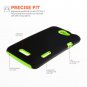 HTC One X Case Dual Combo Silicone Cover Black / Green With Screen Protector