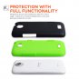 HTC One X Case Dual Combo Silicone Cover Black / Green With Screen Protector