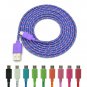Eversame Pack of 10 Colorful Hi-Speed Extra Long 6 FEET FT 2M Nylon Braided Durable Universal