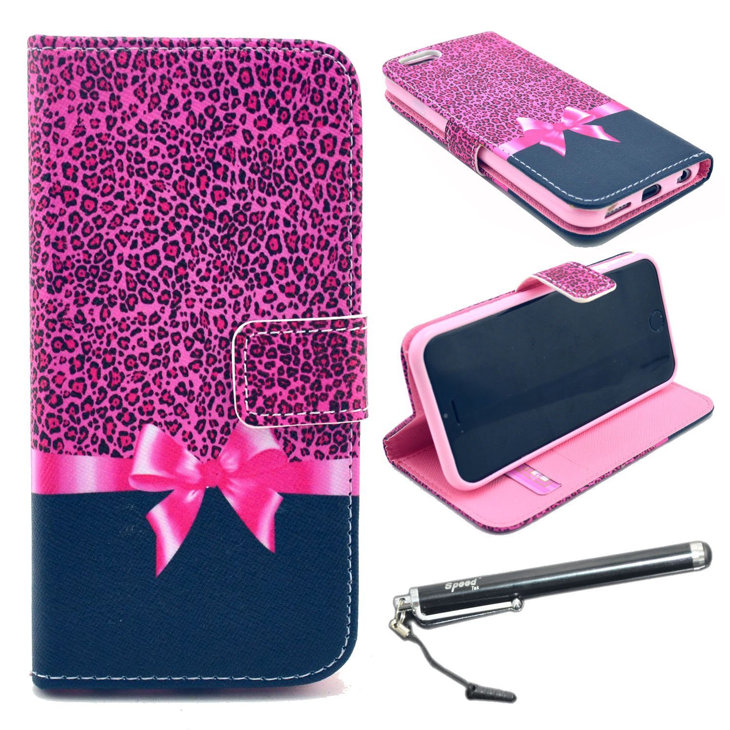iPhone 6 Plus 5.5" Case, Speedtek Bowknot Pattern Premium PU Leather Wallet