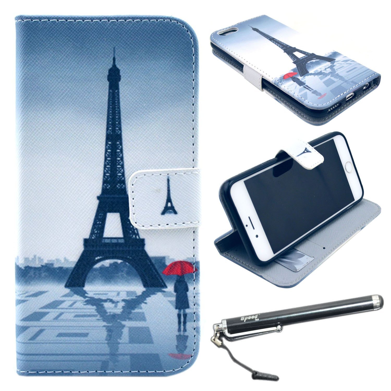 iPhone 6 Plus 5.5" Case, Speedtek Eiffel Tower Pattern Premium PU Leather Wallet