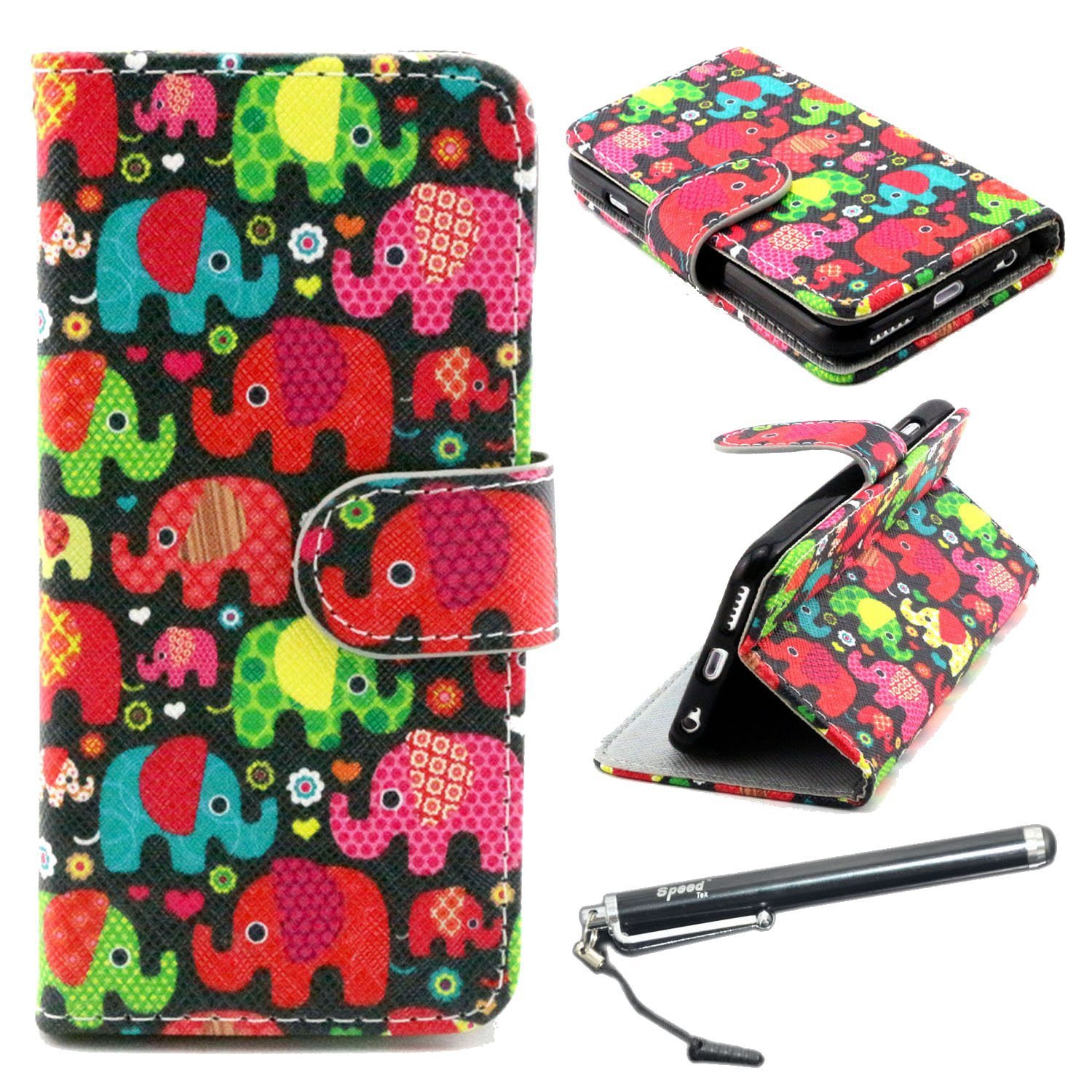 iPhone 6 Plus 5.5" Case, Speedtek Elephant Pattern Premium PU Leather Wallet