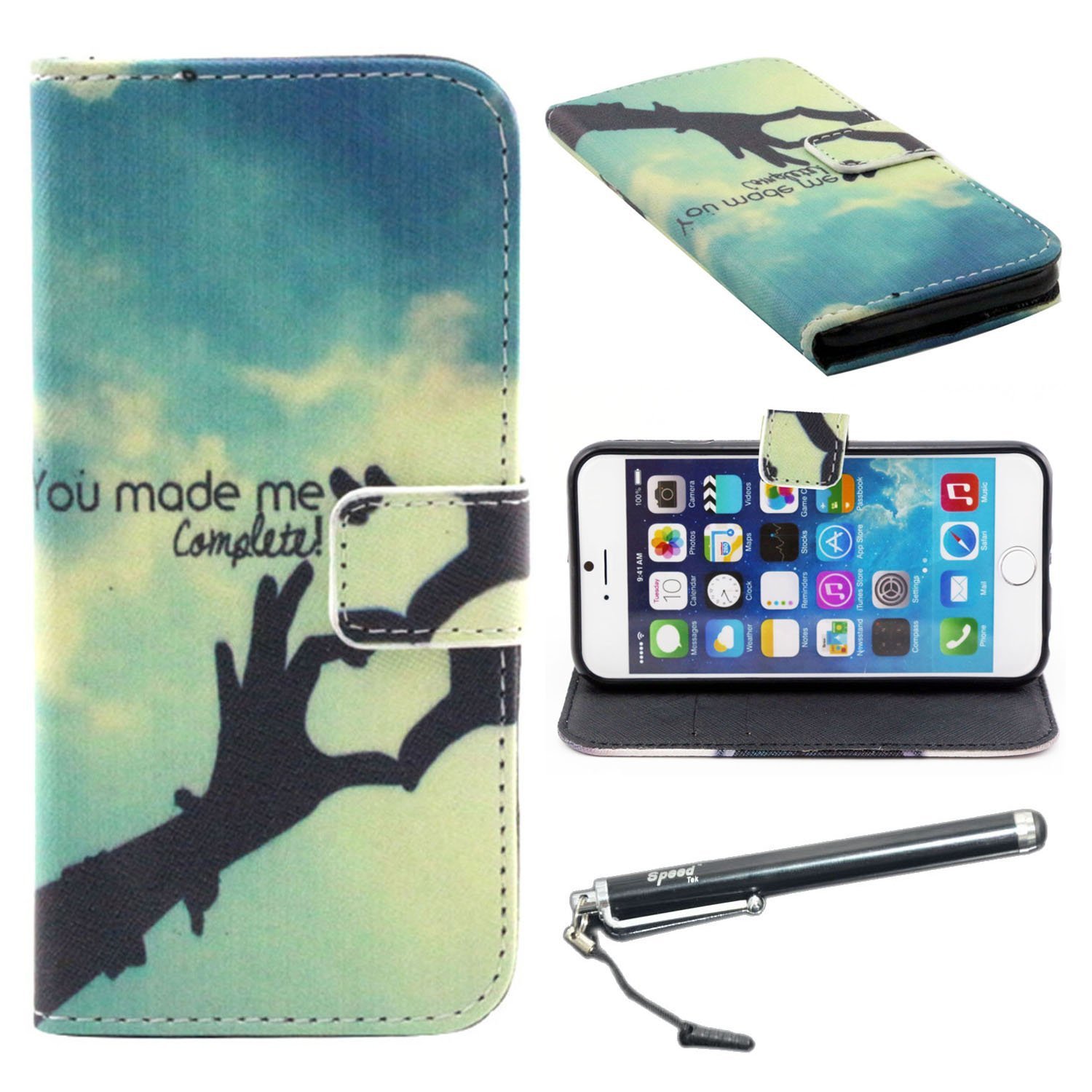 iPhone 6 Plus 5.5" Case, Speedtek Love Sky Pattern Premium PU Leather Wallet