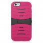 Eagle Cell Hybrid Armor Protective Case with Stand for Apple iPhone 6 Black/Hot Pink
