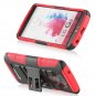 Fosmon STURDY Shock Absorbing Dual Layer Hybrid Holster Cover Kickstand Case for LG G3-Red