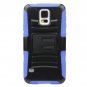 Evecase Galaxy S5 Case, 2-in-1 ROBUST Dual Layer Rugged Holster Case with Swivel Belt Clip-Blue