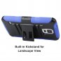 Evecase Galaxy S5 Case, 2-in-1 ROBUST Dual Layer Rugged Holster Case with Swivel Belt Clip-Blue