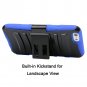 Evecase iPhone 6 Plus Case, ROBUST Rugged Dual Layer Blue Holster Case Belt Clip Kick-Stand-Blue