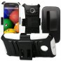 Evecase Moto E Case, 2-in-1 ROBUST Dual Layer Rugged Holster Case Swivel Belt Clip Kick-Stand-White