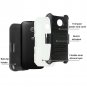 Evecase Moto E Case, 2-in-1 ROBUST Dual Layer Rugged Holster Case Swivel Belt Clip Kick-Stand-White