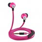 iKross In-Ear 3.5mm Noise-Isolation Stereo Earbuds Headphones with Microphone - Metallic Hot Pink