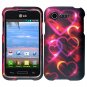 HR Wireless Rubberized Design Cover for LG Optimus Zone 2 L34C Fuel-Colorful Hearts