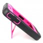 For iPhone 4G 4GS Brackets Robot Stand Cover Skin-Bllack/Hot pink